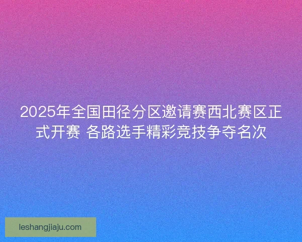 2025年全国田径分区邀请赛西北赛区正式开赛 各路选手精彩竞技争夺名次
