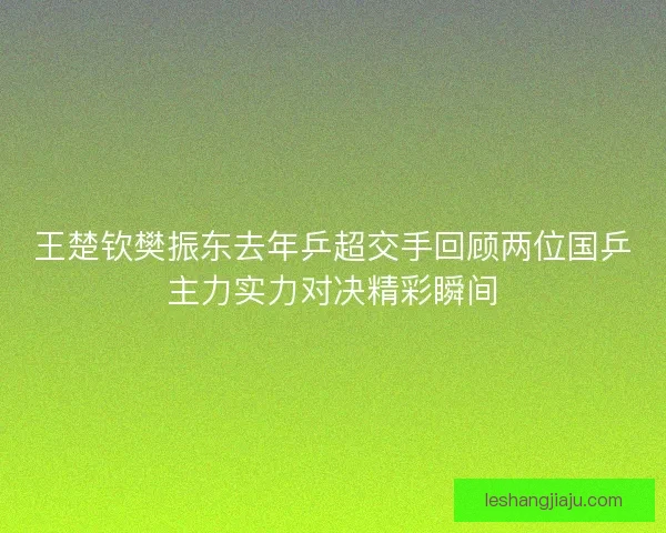王楚钦樊振东去年乒超交手回顾两位国乒主力实力对决精彩瞬间