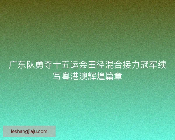 广东队勇夺十五运会田径混合接力冠军续写粤港澳辉煌篇章