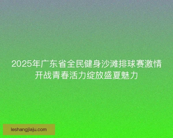 2025年广东省全民健身沙滩排球赛激情开战青春活力绽放盛夏魅力